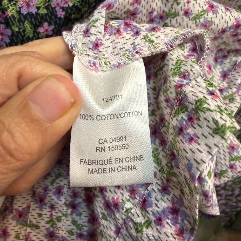 Carolina Belle Floral Boho Peasant Top Size Medium - Picture 6 of 7